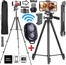 Tripé Profissional Alumínio Câmera Suporte Celular Controle Tripé Profissional Alumínio Câmera Suporte Celular Controle