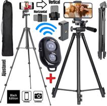 Tripé Profissional Alumínio Para Câmera Suporte de Celular Controle Bluetooth Bolsa Gravação Vídeo Foto Selfie Youtuber Tripé Profissional Alumínio Para Câmera Suporte de Celular Controle Bluetooth Bolsa Gravação Vídeo Foto Selfie Youtuber