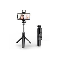 Tripé Selfie Stick 3 em 1 com controle Bluetooth e flash LED