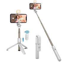 Tripé Selfie Stick com estabilizador Bluetooth com luz LED