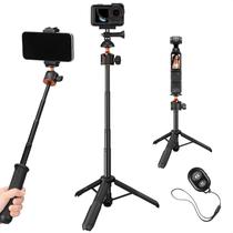 Tripé Selfie Stick K&F CONCEPT extensível de 60 cm com cabeça esférica Tripé Selfie Stick K&F CONCEPT extensível de 60 cm com cabeça esférica