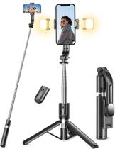 Tripé Selfie Stick Pnitri com luz para iPhone e Samsung
