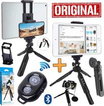 Tripé Suporte Apoio Celular Câmera Tablet iPad Pedestal Universal Makeup Youtuber Live Com Regulagem Altura Gravar Vídeo