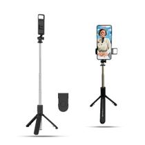 Tripé Suporte Celular Ajustável Recarregável Aço Inox 2 Leds Para Fotos Selfie - Itblue