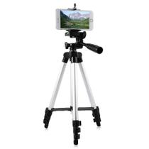 Tripé Telescópico Alumínio prata 130cm Universal p/ Celular Tripé Telescópico Alumínio prata 130cm Universal p/ Celular