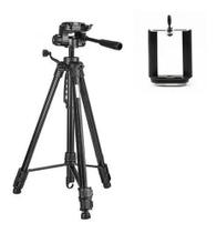Tripe Universal 1,70 preto Câmeras Fotográficas com suporte para celular