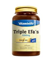 Triple Efas 1000mg Ômega 3, 6 e 9 VitaminLife 60 Cápsulas