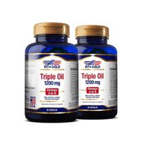 Triple Oil 1200 mg Ômega Vitgold Kit 2 x60 caps