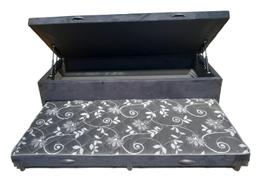 Triplex Suede Preto com Pistão a gás