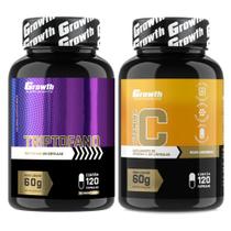 Triptofano 120 Caps + Vitamina C 120 Caps Growth Supplements