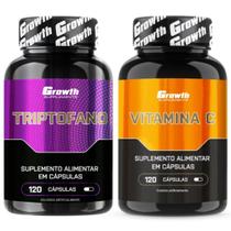 Triptofano 120 Caps + Vitamina C 120 Caps Growth Supplements Triptofano 120 Caps + Vitamina C 120 Caps Growth Supplements