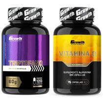 Triptofano 120 Caps + Vitamina D 75 Caps Growth Supplements