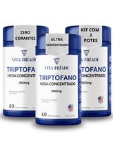Triptofano 860mg Mega Concentrado Kit 180 cápsulas