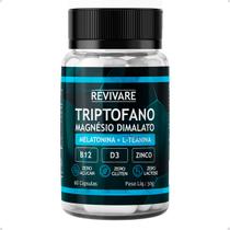 Triptofano Magnesio Dimalato + Vitaminas e minerais Foco Humor Sono e Bem Estar 60 caps Revivare
