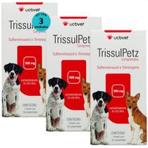 Trissulpetz 500mg com 15 comprimidos para cães ucbvet kit com 3