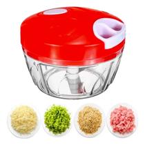 Triturador Alho Manual Processador Picador Fatiador Legumes e Alimentos 500ml Triturador Alho Manual Processador Picador Fatiador Legumes e Alimentos 500ml