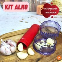 Triturador de Alho + Descascador de Alho Combo Top Cozinha