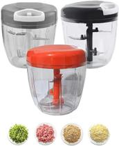 Triturador Processador De Alimentos 900ml Mixer Manual Com 5 Laminas Picador Fatiador De Legumes - Cores Sortidas