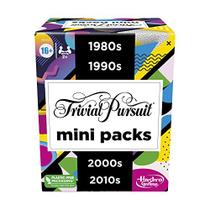 Trivial Pursuit Game Mini Packs Multipack, Fun Trivia Questions for Adults and Teens Ages 16+, Inclui 4 pacotes de jogos com 4 décadas