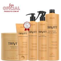 Trivitt - Cauterização + Condicionador + Fluído para Escova +Hidratação 500g + Shampoo 1L Trivitt - Cauterização + Condicionador + Fluído para Escova +Hidratação 500g + Shampoo 1L