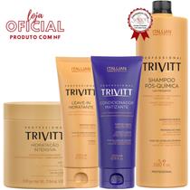 Trivitt: Condicionador Matizante, Hidratação 500g, Leave-In 200ml e Shampoo Pós-Química 1L Trivitt: Condicionador Matizante, Hidratação 500g, Leave-In 200ml e Shampoo Pós-Química 1L