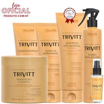 Trivitt: Fluído para Escova, Hidratação 500g, Kit Homecare com Leave-In e Reparador de Pontas