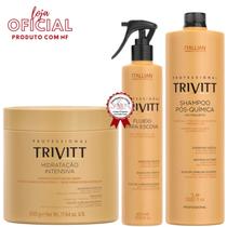 Trivitt: Fluído para Escova, Hidratação Intensiva 500g e Shampoo Pós-Química 1L Trivitt: Fluído para Escova, Hidratação Intensiva 500g e Shampoo Pós-Química 1L