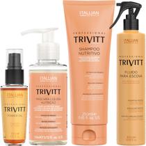 Trivitt Kit Fluido de Escova, Máscara Liquida Nutrição, Power Oil, Shampoo Nutritivo 250ml