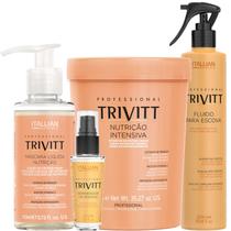 Trivitt Kit Fluido de Escova, Máscara Liquida Nutrição, Reparador de Pontas e Nutrição Intensiva 1kg