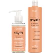 Trivitt - Kit Máscara Liquida de Nutrição 110ml com Shampoo Nutritivo 1L Antifrizz, Anti-oxidante