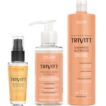Trivitt - Kit Máscara Liquida de Nutrição com Reparador de Pontas 30ml e Shampoo Nutritivo 1 Litro
