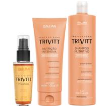 Trivitt - Kit Nutrição Intensiva 200g, Shampoo Nutritivo 1 Litro e Power Oil 30ml