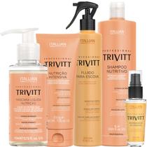 Trivitt Nutrição 200g, Shampoo Nutritivo 1L, Máscara Liquida, Fluido de Escova, Reparador de Pontas