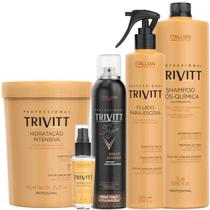 Trivitt - Shampoo 1l + Hidratação 1Kg + Fluido Escova + Brilho Intenso + Reparador de Pontas Trivitt - Shampoo 1l + Hidratação 1Kg + Fluido Escova + Brilho Intenso + Reparador de Pontas