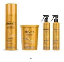 Trivitt Shampoo 1L + Máscara 1Kg +02 Fluidos Escova Itallian