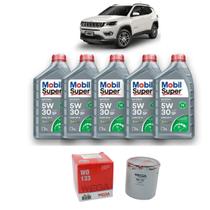 Troca De Óleo Jeep Compass 2.0-5l 5w30 Mobil+filtro De Óleo