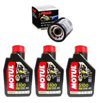 Troca de oleo motul 5100 10w40 (3 litros) + filtro ph6018 - MOTUL / FRAM