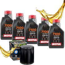 Troca de Óleo Para Harley Davidson VRod Motul 7100 20w50 5 Litros Com Filtro Hiflo