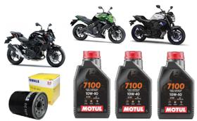 Troca óleo moto 3 motul 7100 10w40 4t 1l + 1 filtro mahle ( kit yamaha xj6 )