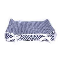 Trocador Bebe americano chevron azul marinho