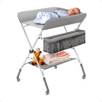 Trocador Bebê Anatômico Com Porta Fraldas Portátil Retrátil