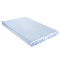 Trocador De Bebê Azul Liso Com Viés Branco Menino