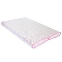 Trocador De Bebê Estrelinha Rosa Com Viés Rosa Menina