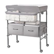 Trocador de bebê Maydolly portátil dobrável com gavetas cinza
