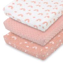 Trocador de Bebê The Peanutshell Girl Pink Minky - 3 Peças
