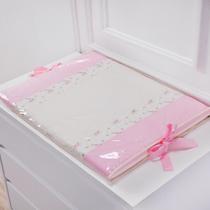 Trocador de Cômoda Fraldas para Bebê Rosa e Floral