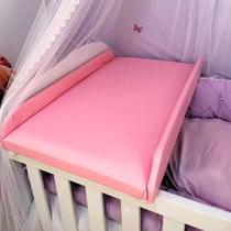 Trocador De Fraldas bebê Almofadado Para Berço material sintético confortável Liso Pratikza Trocador De Fraldas bebê Almofadado Para Berço material sintético confortável Liso Pratikza