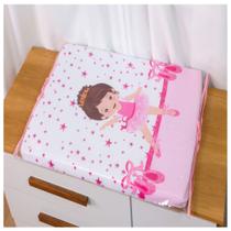 Trocador de Fraldas c/ Capa Plástica Cômoda e Berço Bebê Menina Menino