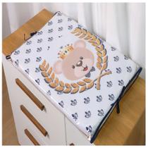 Trocador de Fraldas c/ Capa Plástica Cômoda e Berço Bebê Menina Menino