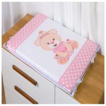 Trocador de Fraldas Para Cômoda Bebê Menina Menino c/ Capa Plástica